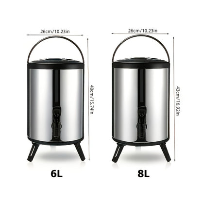 Insulated Beverage Dispenser Large Capacity - Hot & Cold Drink Server for Coffee Tea Juice, Ideal for Home Kitchen Party Catering Travel - 1.59 Gal & 2.11 Gal