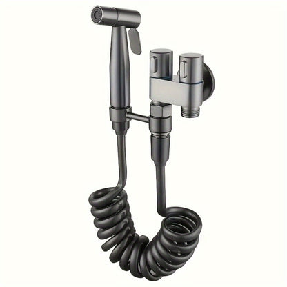 Bidet Toilet Spray Gun Angle Valve One In Two Out Handheld Flusher Booster Sprayer for Toilet Women Washing Machine Household Bathroom Hygiene Modern Minimalist