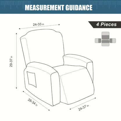 Recliner Chair Cover High Elasticity Stretch Swirl Pattern Slipcover Dust Scratch Resistant Washable Pet Friendly Fits Single Seater Sofa Massage Chair Living Room Furniture Protector