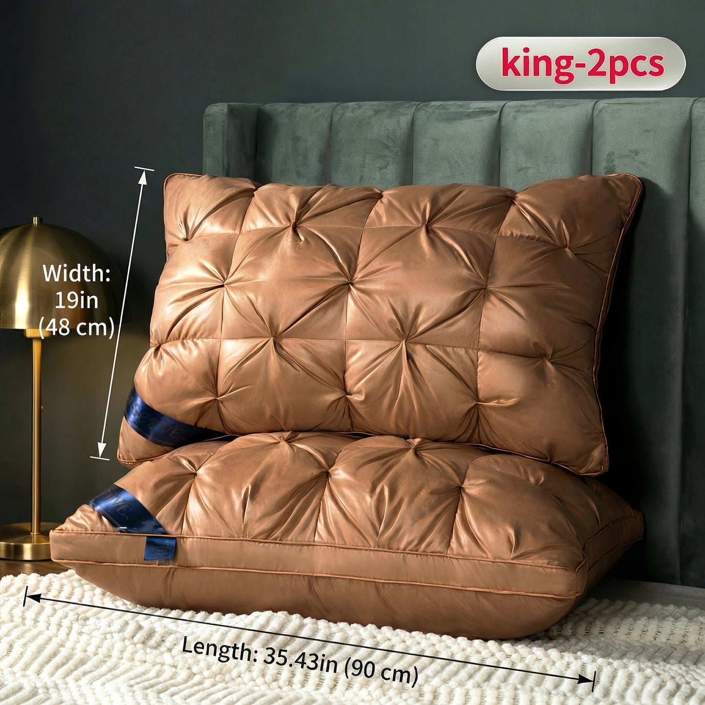 Pillows 2 Pack Queen King Size – Luxury Hotel Quality Deep Sleep Neck Support Pillow High Fluffiness Soft Breathable Fabric All Season Bed Pillow Set