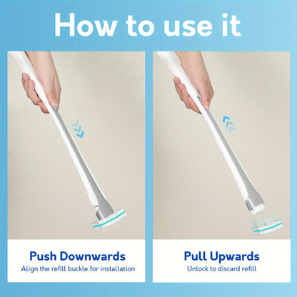Disposable Toilet Brush Set with Refills & Holder - Wall Mounted or Floor Standing Toilet Cleaning System, 22/24/32 Replacement Heads, No-Touch Hygienic Bathroom Cleaner, Easy Bathroom Cleaning