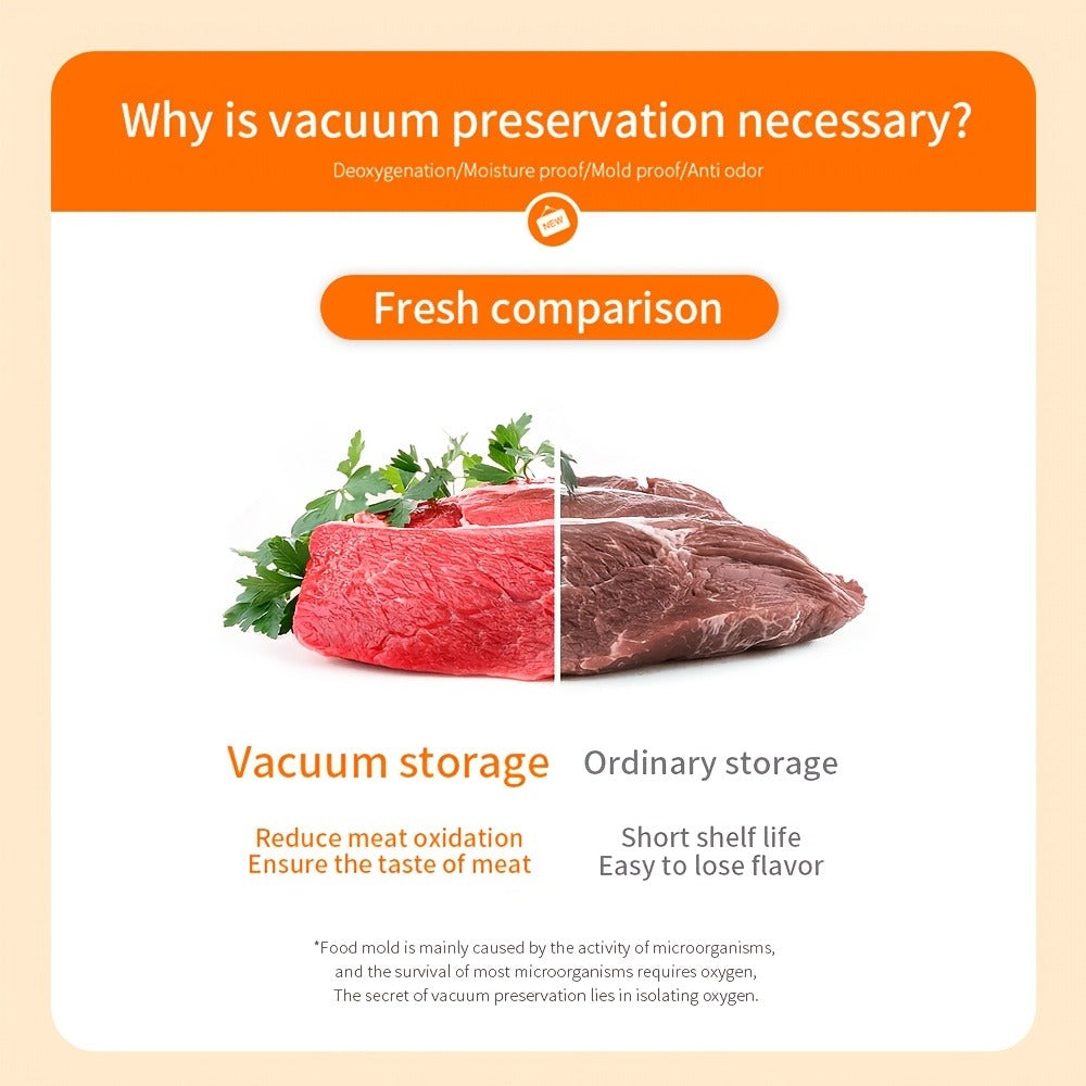 Vacuum Sealer Machine with 10 Reusable Bags – Handheld Food Vacuum Sealer Kit, BPA-Free Seal Bags, Portable Meal Saver for Sous Vide & Freezer Storage