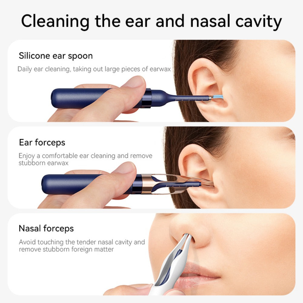 Earwax Removal Tool Set with Light & Camera – Rechargeable Ear Cleaning Kit for iOS & Android, Ear Wax Remover with Otoscope