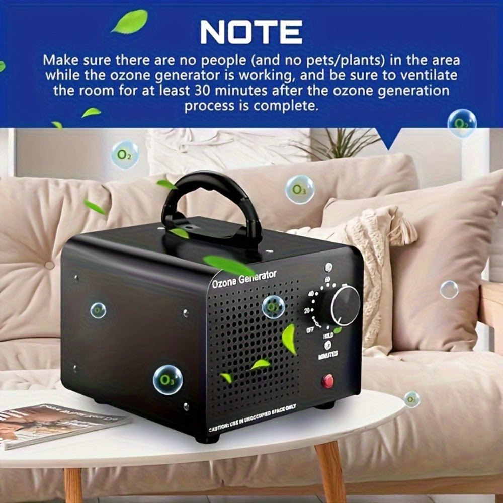 Ozone Generator 40,000mg/h Commercial Odor Eliminator | O3 Ionizer Air Purifier Deodorizer with Timer for Home, Bedroom, Office & Car | Removes Smoke, Pet, Paint & Cooking Odors | Black