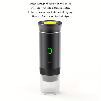 Portable Capsule Coffee Machine USB Rechargeable One-Touch Brewing Compact Automatic Espresso Maker for Travel Office Dorm Room Under 1L Stylish Transparent Design for Coffee Lovers Black White