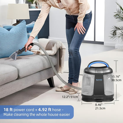 Portable Carpet Spot Cleaner 450W 12.5Kpa Upholstery Stain Remover Machine 42oz Tank 4.92ft Hose with Cleaning Solution for Pets Area Rugs Couch Stairs Auto Interior