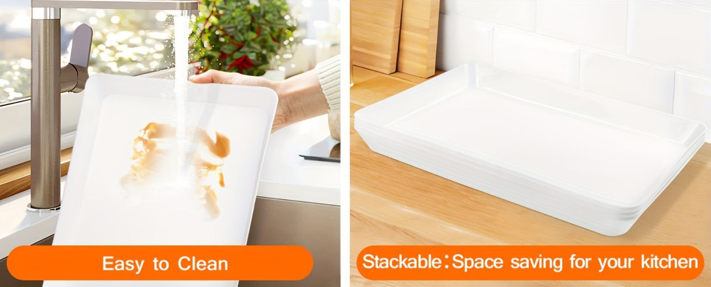 Serving Tray Set of 4 – Reusable Plastic Platters for Fruit, Cookies, Dessert & Snacks | Kitchen Party Organizer