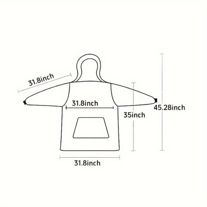 Wearable Hooded Blanket – Reversible Oversized Sherpa Throw with Kangaroo Pocket & Socks, Machine Washable, Christmas Gift, 4 Styles