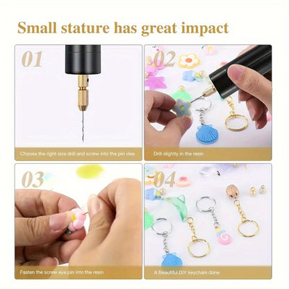 131PCS Resin Drilling Tool Set for Jewelry Making, 100 Eye Screws Gold & Silver, 8 Spiral Drill Bits, Hexagonal Pin, Tiger Pliers & Casting Mold, DIY Keychain Pendant Kit for Resin Wood Polymer Clay