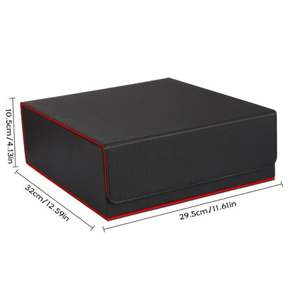 Trading Card Storage Box 4-Row Magnetic Lid with 24 Color Dividers & 4 Card Sleeves Holds 3000+ Cards Perfect Gift for TCG Collectors