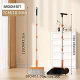 Black and orange dustpan broom set