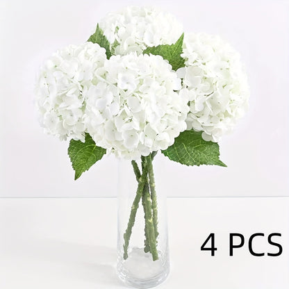 Real Touch Hydrangea Artificial Flowers 4/8pcs 21 Inch Full Latex Faux Hydrangea Stems for Wedding Table Centerpiece, Party Floral Arrangements, Home Vase Decor