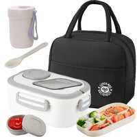 White - Lunch Box + Soup Cup + Meal Bag