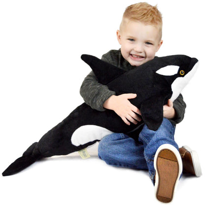 Orca Stuffed Animal 28 Inch Giant Plush Toy - Realistic Killer Whale Plushie Soft Ocean Animal Gift for Kids by Viahart, Octavius The Orca Blackfish