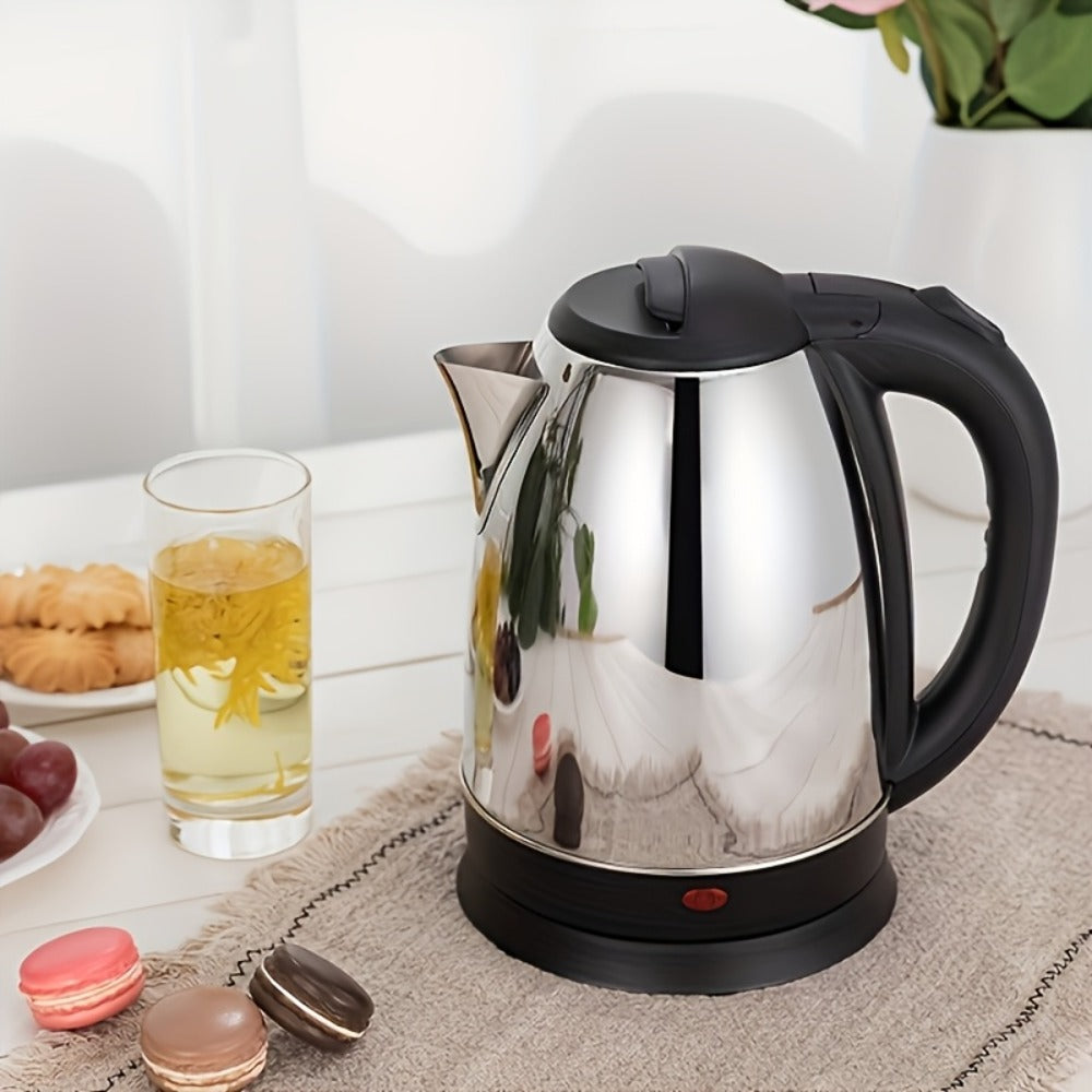 Electric Kettle Stainless Steel 2L Large Capacity 67.63oz with Auto Shut-Off, LED Indicator, BPA-Free Double Wall, Fast Boiling for Coffee & Tea – Black Hot Water Kettle for Home, Office & Dorm