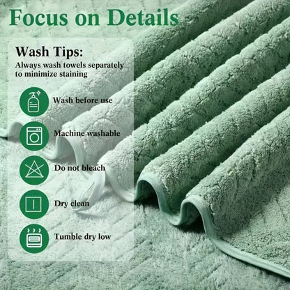Microfiber Bath Towel Set 18/20pcs - Coral Fleece Absorbent Quick Dry Soft Large Bath Towels for Home Bathroom Spa Gift with Washcloths Bath Ball