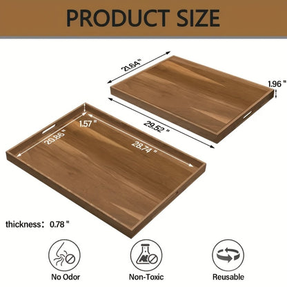 Acacia Wood Stove Top Cover Board 30x22 Inch, Gas Stove Cover with Handle Groove & Ventilation Holes, Extra Counter Space Cutting Board Serving Tray for Kitchen RV Camper, Multifunctional Charcuterie Board