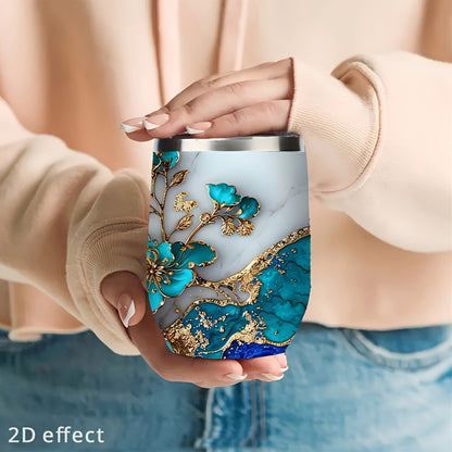 Insulated Stainless Steel Travel Mug with Leak-Proof Lid, Double-Walled Vacuum Tumbler Reusable Coffee Cup for Hot & Cold Drinks, Unique Design Travel Cup for Outdoor School Office Gift