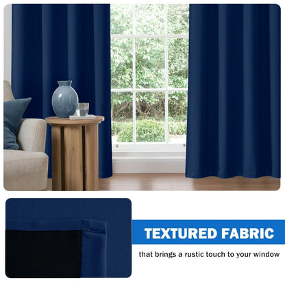 Blackout Curtains 4 Panels Thermal Insulated Room Darkening Drapes – Rod Pocket, Energy Saving, Solid Color for Bedroom & Living Room, 7 Colors & Multiple Sizes