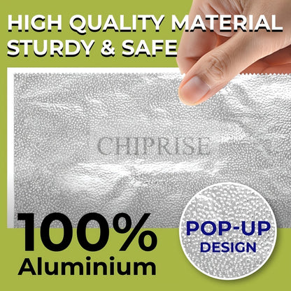 Pre-Cut Aluminum Foil Sheets 200-Count 9x10.75 Inch Pop-Up Dispenser Box Heavy Duty Foil for Baking Grilling Roasting Cooking Food Storage Restaurant