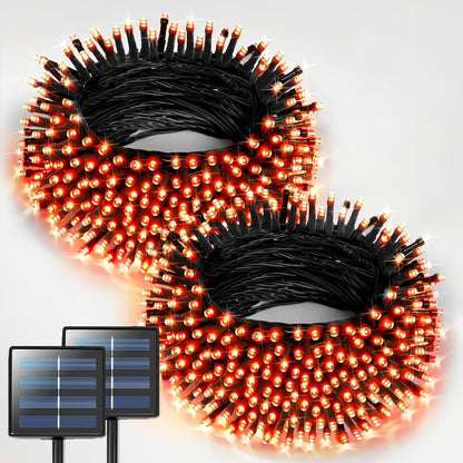Solar LED Fairy String Lights IP65 Waterproof – 40FT or 80FT with 8 Lighting Modes for Independence Day, Christmas, Wedding, Garden & Yard – White, Warm White, Multi Color, Purple, Orange & Blue