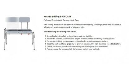 Shower Chair for Elderly Heavy Duty 400 lbs Transfer Bench with Safety Belt Non-Slip Adjustable Height Tool-Free Assembly Bath Seat for Disabled Recovery Seniors 39 Inch Extra Long Shower Bench Bathtub Transfer Chair