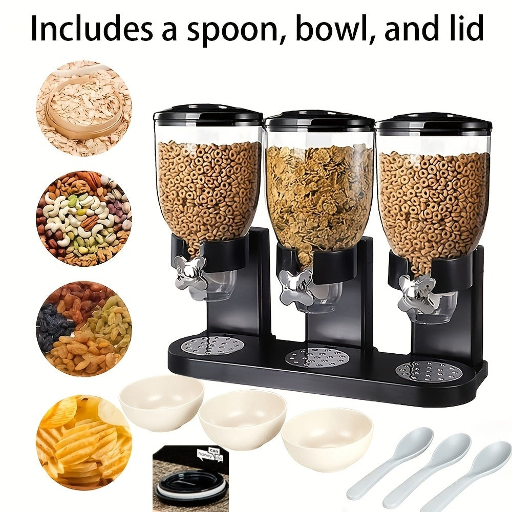 Dry Food Dispenser & Candy Organizer with Spoon Bowl Lid – Countertop Snack Container for Pantry Kitchen 17.5 Oz