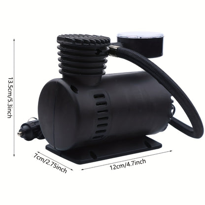 12V Car Tire Inflator Pump 300PSI, Portable Air Compressor for Car Truck Motorcycle Bike Tires, No Battery Needed, Metal Body Compact Design, Digital Pressure Gauge, Emergency Tire Pump for Sports Balls