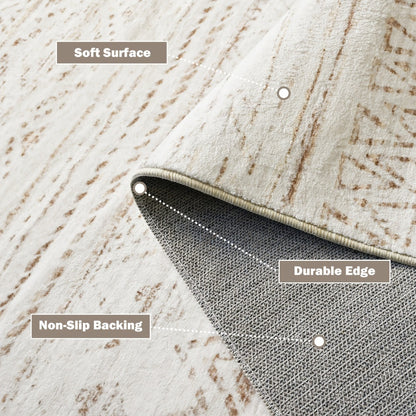 Moroccan Boho Area Rug Machine Washable Low Pile Soft Indoor Carpet for Living Room Bedroom Office Neutral Blue Brown Red Multi-Size