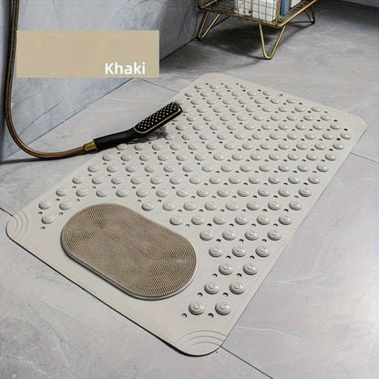 Non-Slip Bath Mat with Massage Buttons - PVC Shower Mat with Polka Dot Pattern, 0.35" Thick Rectangular Bathroom Safety Mat | Anti-Slip Bathtub Mat for Shower, Tub & Bathroom Floor | Multiple Colors