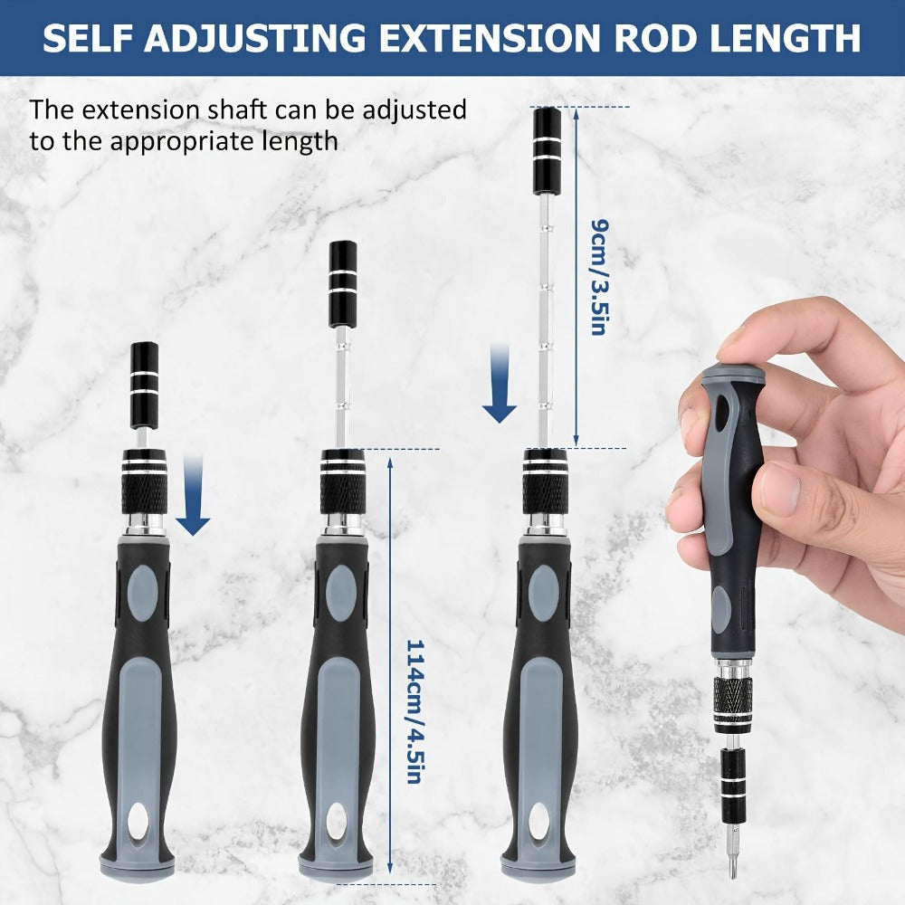 Precision Screwdriver Set 32-in-1 with Magnetic Tips – Chrome Vanadium Steel Repair Tool Kit, Anti-Slip Ergonomic Handle for iPhone, Laptop, Watch, Camera & Electronics Repair