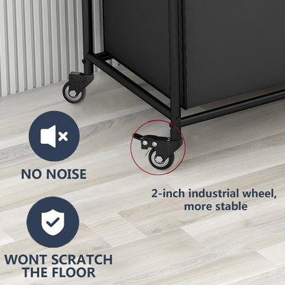 Laundry Hamper Cart with 4-Bag Sorter, Heavy-Duty Rolling Lockable Wheels & Removable Bags — Laundry Basket Organizer for Bedroom, Bathroom & Laundry Room | Beige, Gray, Black, Assorted