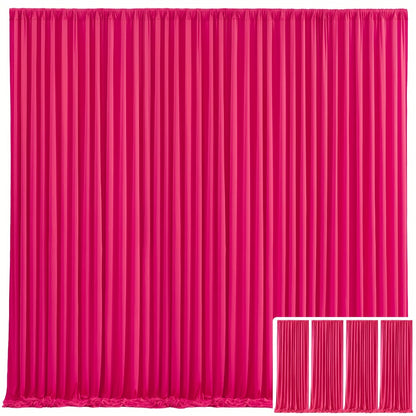 Blackout Backdrop Curtain 4 Pack 5x10 Ft - Heavyweight Nonwoven, Wrinkle-Resistant, Smooth Hanging for Wedding Birthday Baby Shower Party Photography Background Decoration