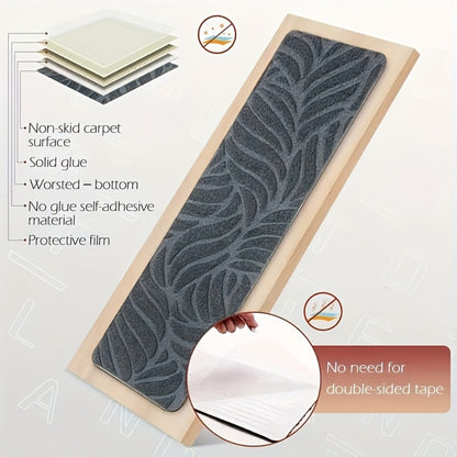 Non-Slip Stair Treads 15 Pack – Self-Adhesive Indoor Stair Mats for Wooden Steps, Washable Polyester Carpet Runners, Protects Stairs & Prevents Slipping for Kids, Pets & Elderly