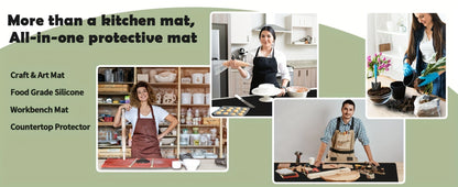 Extra Large Silicone Mat for Kitchen Counter – Nonslip Heat Resistant Countertop Protector, Nonstick Waterproof Craft Mat & Placemat, Multiple Sizes & Colors