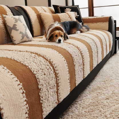 Sofa Cover Plush Non-Slip Washable Sectional Couch Slipcover Soft Durable Furniture Protector for Pets Cats Dogs 2 3 4 Cushion Sofa L-Shape Modern Sofa Pad Warm Sitting Cover All Seasons Black Gray Brown