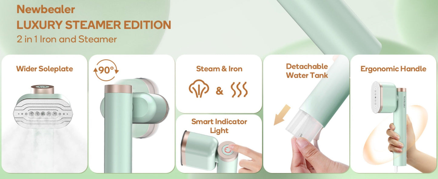 Handheld Garment Steamer 1200W 15-Second Heat Up Auto Shut-Off Powerful Steam Lightweight Portable Steam Iron for Suits Formalwear Travel Home Gift Purple White Green