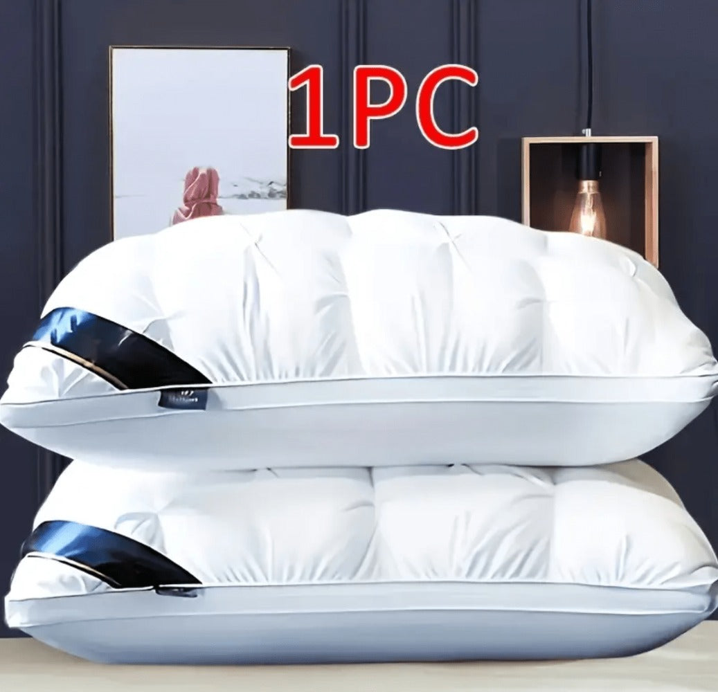 Hotel Quality Pillow Soft Polyester Fiber Deep Sleep Neck Support - No Collapse All Season Machine Washable Satin Cover Zipper Closure White Grey 1pk 4pk Bed Pillow for Home Hotel Bedroom