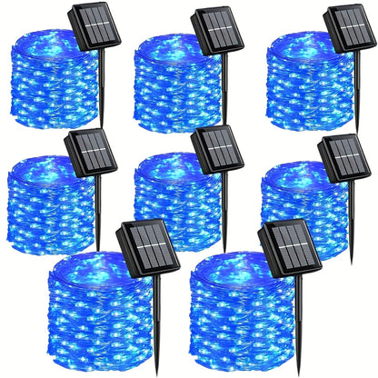 Solar Fairy String Lights Outdoor – 110 LED Copper Wire Solar Twinkle Lights with 8 Modes & Touch Control for Christmas Tree, Garden, Patio, Wedding & Party – 2, 4 or 8 Pack