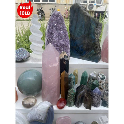 10LB Mixed Crystals Bulk Lot Natural Gemstones Towers Spheres Clusters Rough Stones Healing Crystals Collection Gift Set Decorative Specimens Wholesale
