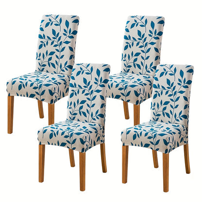 Dining Chair Covers Slipcovers Set of 4 or 6 - Spandex Stretch Milk Velvet Removable Washable Parsons Chair Protector | Anti-Slip Elastic Band | Multiple Prints | Kitchen Dining Room Hotel Ceremony