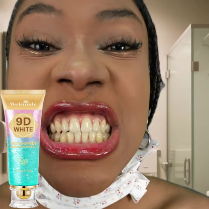 Niacinamide Toothpaste 9D Whitening Toothpaste for Stain Removal Fresh Breath Deep Cleansing Enamel Protection Minty Flavor Gentle on Gums Travel Size Oral Care for Women Men Daily Use