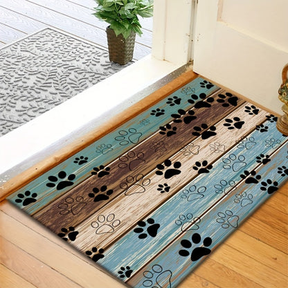 Cat Paw Print Door Mat Non-Slip Washable – Indoor Outdoor Welcome Mat Quick-Dry Anti-Slip Rug for Living Room, Bedroom, Bathroom, Kitchen, Entryway – Multiple Sizes