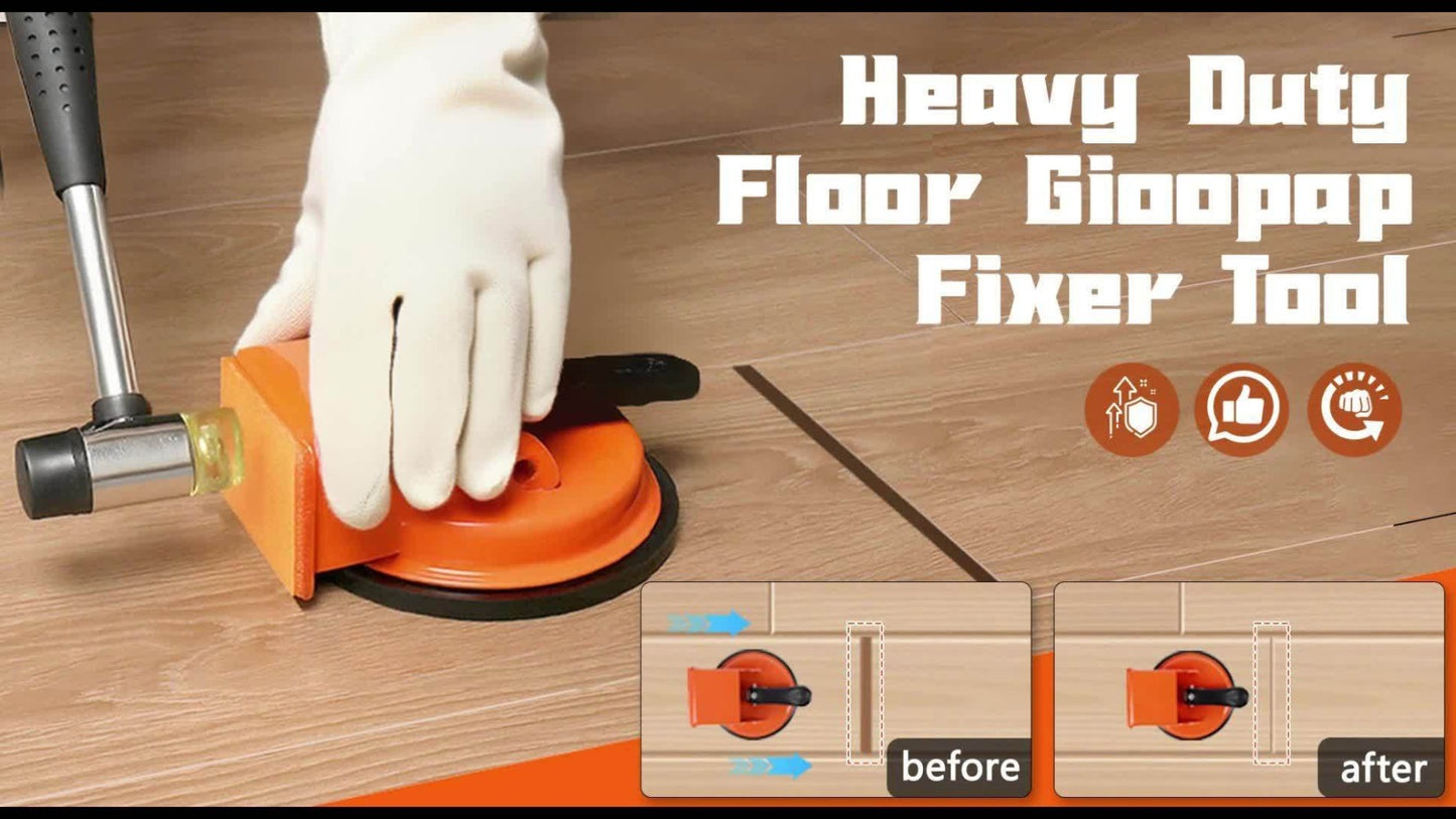 Floor Gap Fixer Tool with 4.84" Suction Cup, Laminate Floor Gap Repair Tool Kit for Vinyl Plank Hardwood Floors, Professional Plank Grabber with Metal Body & Felt Pad, Floor Installation Repair Tool