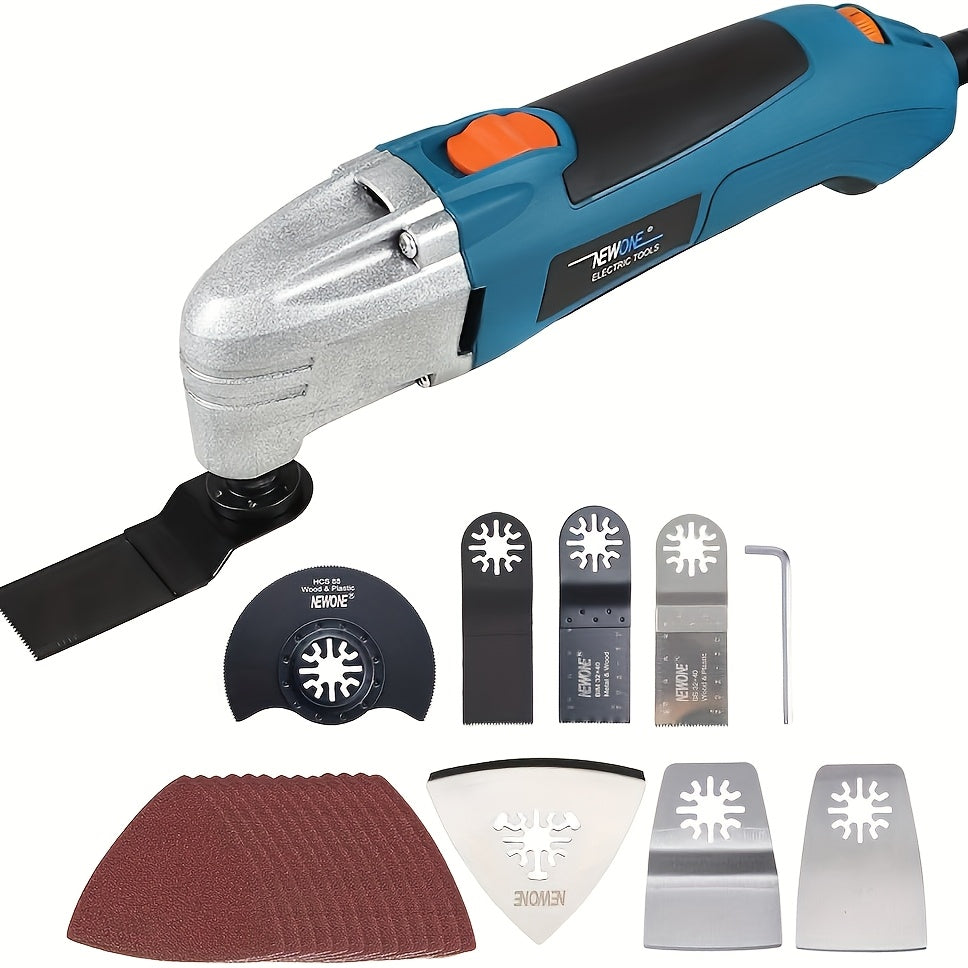Oscillating Multitool Kit 2.5 Amp Corded, 6-Speed Variable, 3° Oscillation Angle, Cutting Tool for Wood Metal Plastic, High-Precision Renovator Tool for DIY Projects & Home Repairs, Accessories Included
