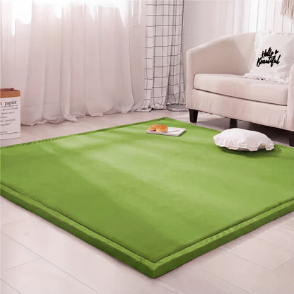 Memory Foam Area Rug Tatami Mat Non-Slip Coral Velvet Floor Mat for Living Room Bedroom Kids Playroom Yoga — Multiple Sizes & Colors