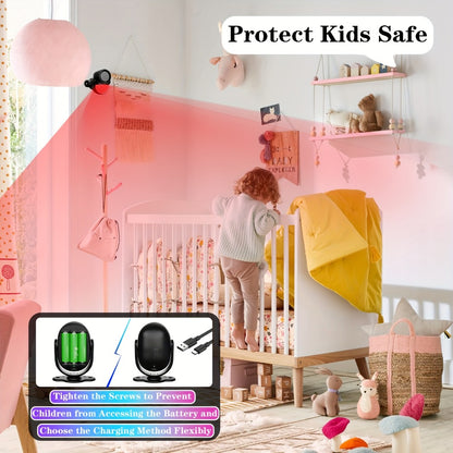 125dB Wireless Motion Sensor Alarm with Siren Light & Remote Control – Indoor Infrared Security Motion Detector for Home, Shed & Garage – Battery Operated PIR Alert System (Black & White)