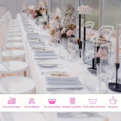 10-Pack White Rectangular Tablecloths 60x102 Inch - Washable Banquet Table Covers for Weddings, Parties & Events
