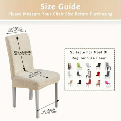 Dining Chair Covers 6pcs Waterproof - Stretch Polyester Spandex Elastic Slipcovers with Little Leaf Pattern, Machine Washable Pet-Friendly Chair Protectors for Home Restaurant