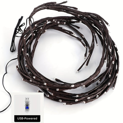 96 LED Fairy Lights USB Powered - 6ft Bendable Willow Branch String Lights with 8 Modes & Remote Control for Indoor Home Decor, Wedding, Christmas, Holiday Party